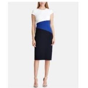 Lauren Ralph Lauren New With Tags Size 0 Color Block Jersey Dress